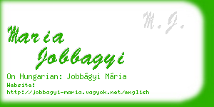 maria jobbagyi business card