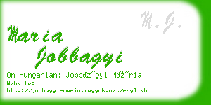 maria jobbagyi business card